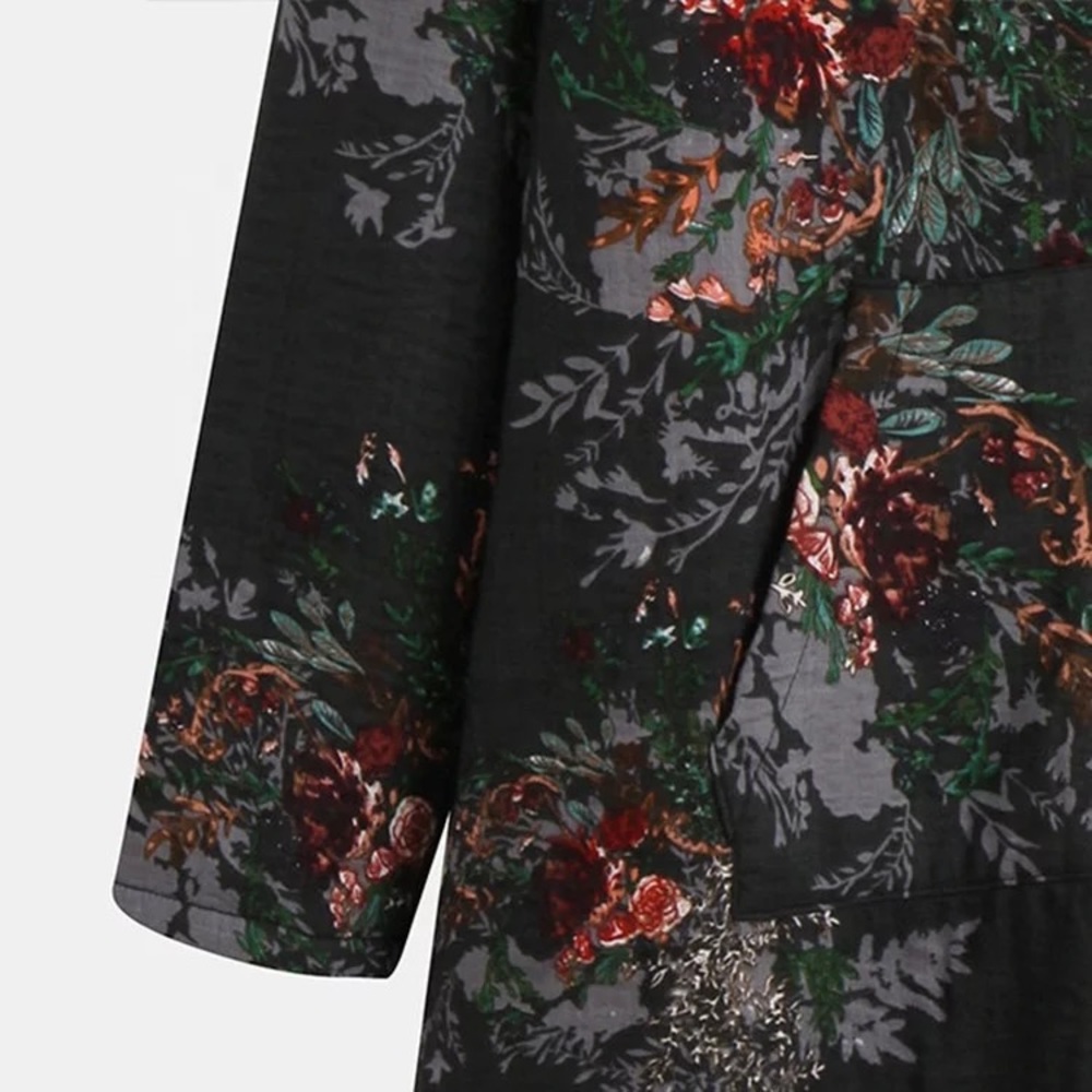 🌠1 left! Sherpa lined floral hoodie - Picture 6 of 9